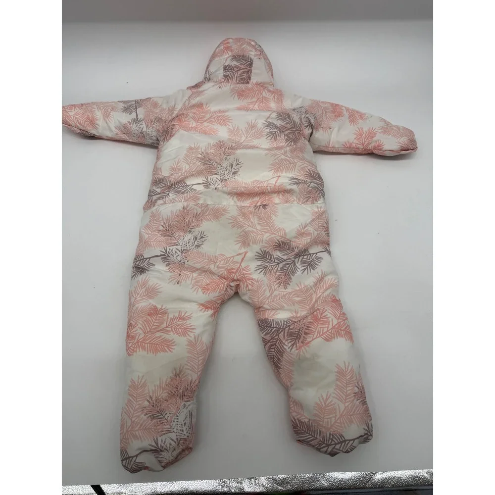 Reima Baby Bunting Snowsuit Pink Leaf Print Hooded One Piece 6-9M 510358